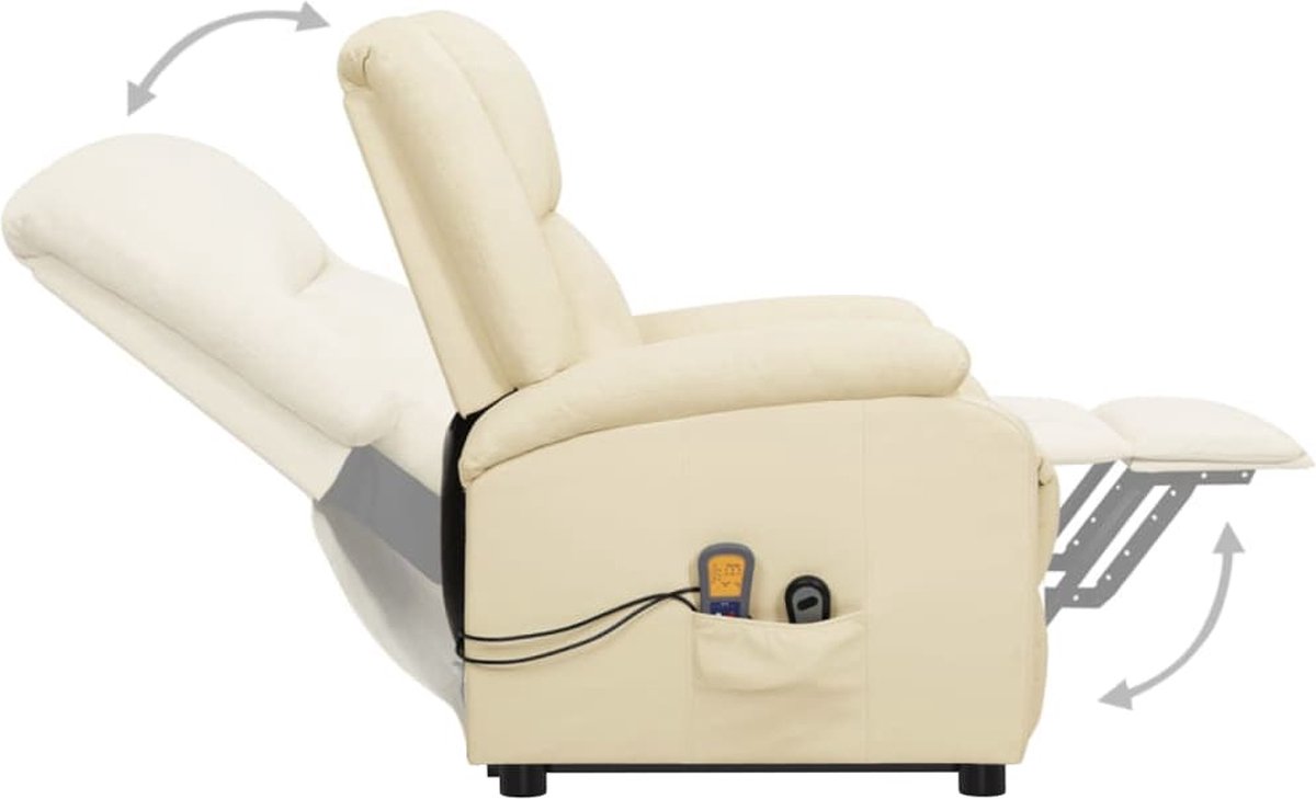 Vidaxl Sta-op-massagestoel Verstelbaar Kunstleer Crèmekleurig