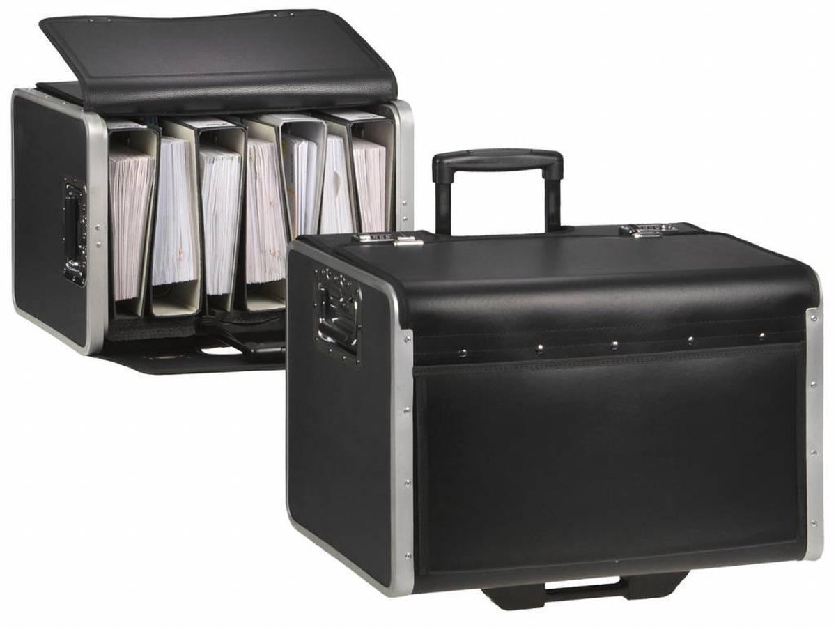 Aktentas Alassio Parma Imitatieleer. - Zwart