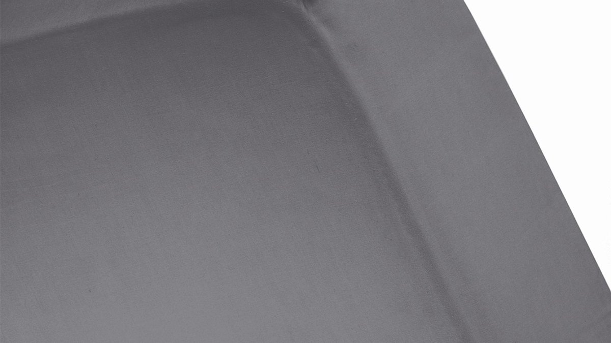 Cinderella Katoen-satijn Hoeslaken - 100% Katoen-satijn - 2-persoons (120x200 Cm) - Anthracite - Grijs