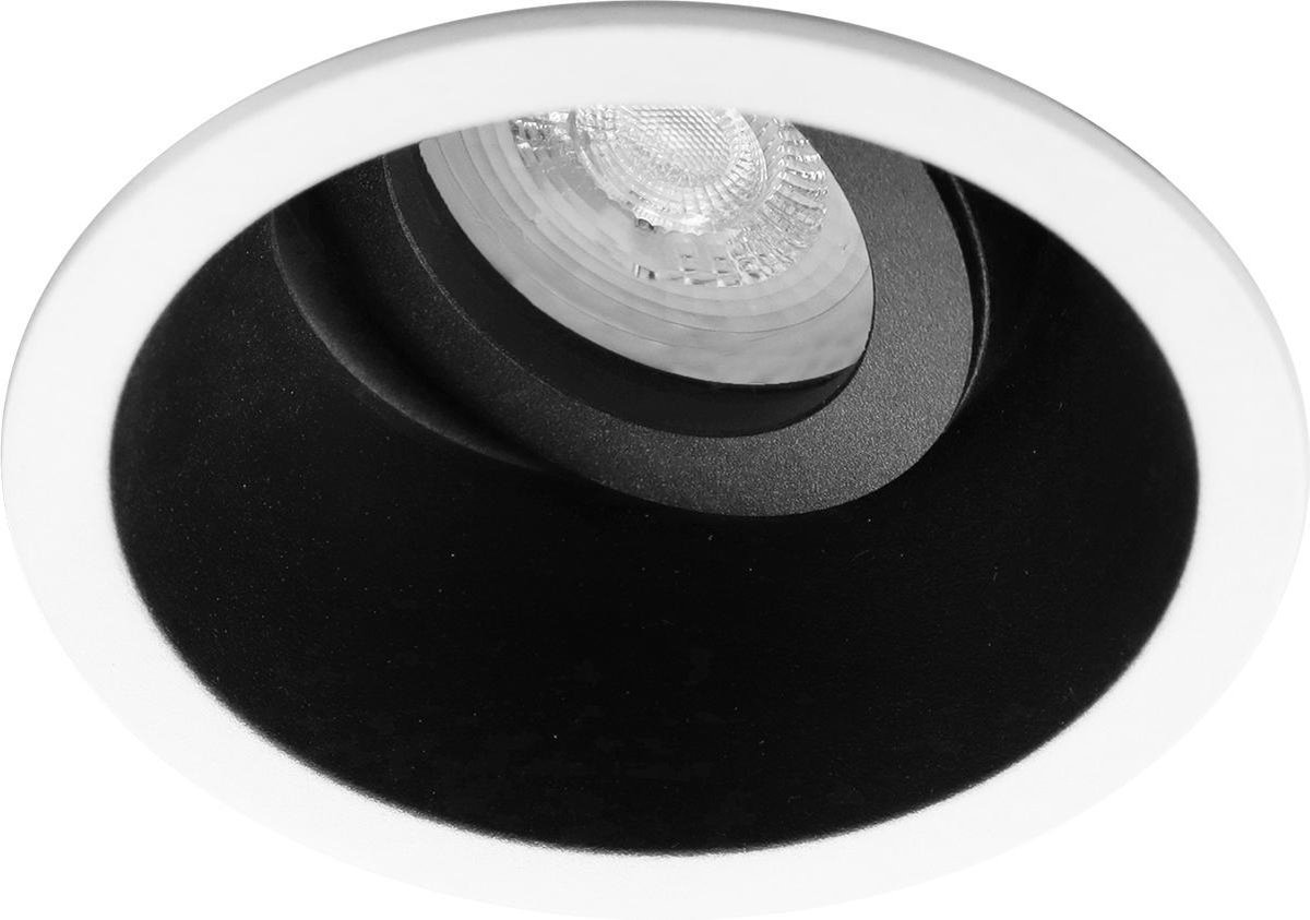 BES LED Spot Armatuur Gu10 - Pragmi Zano Pro - Inbouw Rond - Mat/wit - Aluminium - Kantelbaar - Ø93mm - Zwart