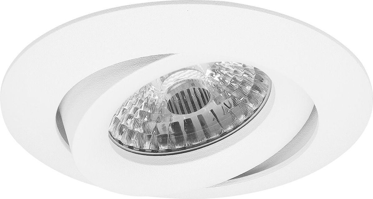 BES LED Spot Armatuur Gu10 - Pragmi Uranio Pro - Inbouw Rond - Mat - Aluminium - Kantelbaar - Ø82mm - Wit