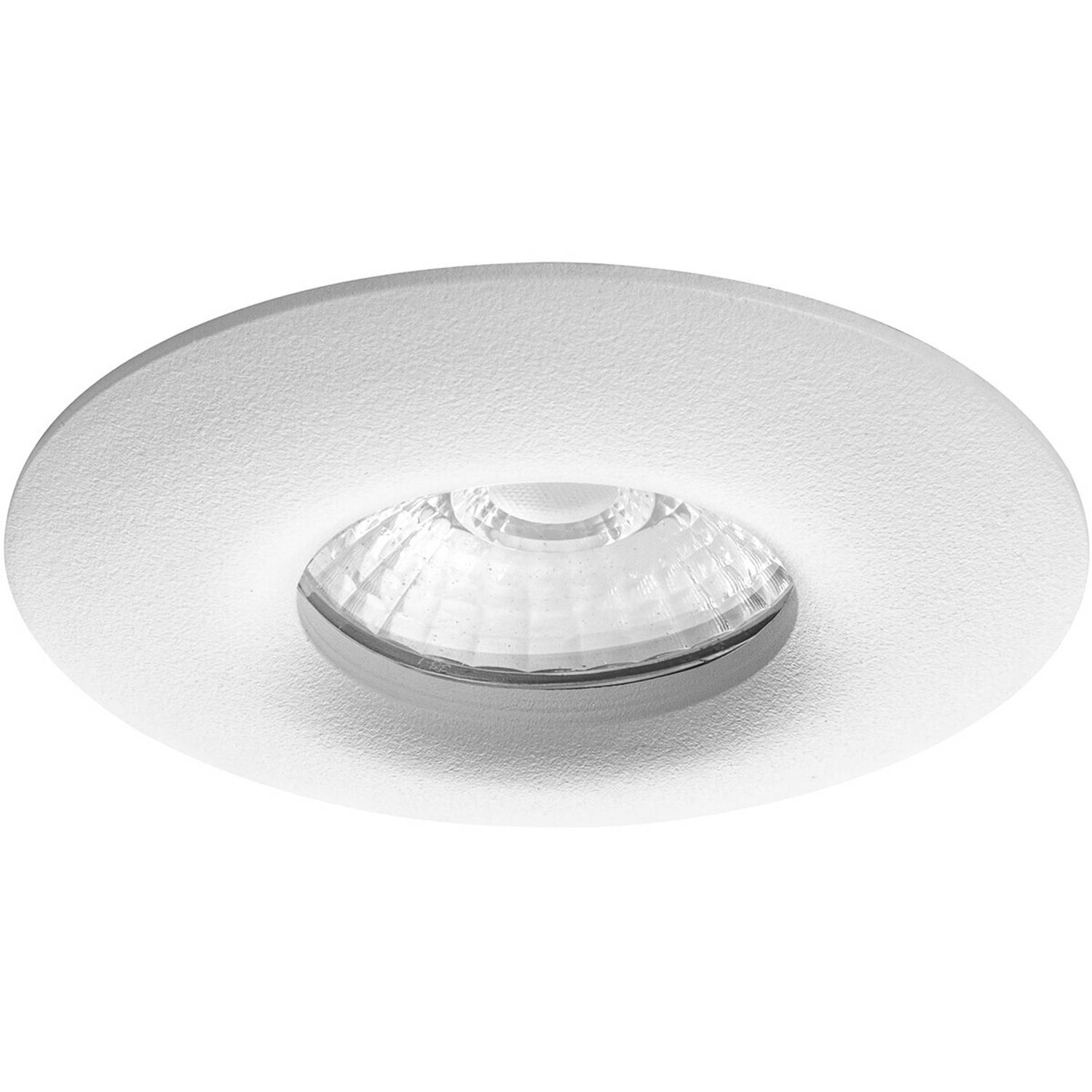 BES LED Spot Armatuur Gu10 - Pragmi Luno Pro - Waterdicht Ip65 - Inbouw Rond - Mat - Aluminium - Ø82mm - Wit