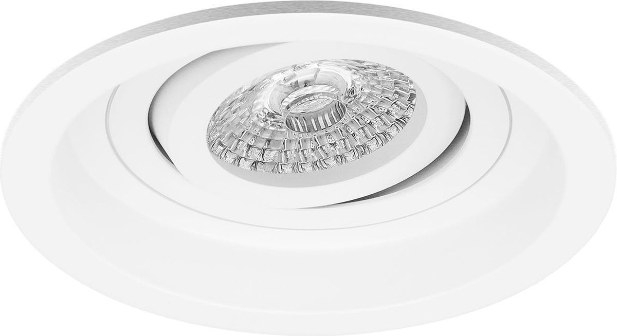 BES LED Spot Armatuur Gu10 - Pragmi Domy Pro - Inbouw Rond - Mat - Aluminium - Verdiept - Kantelbaar - Ø105mm - Wit