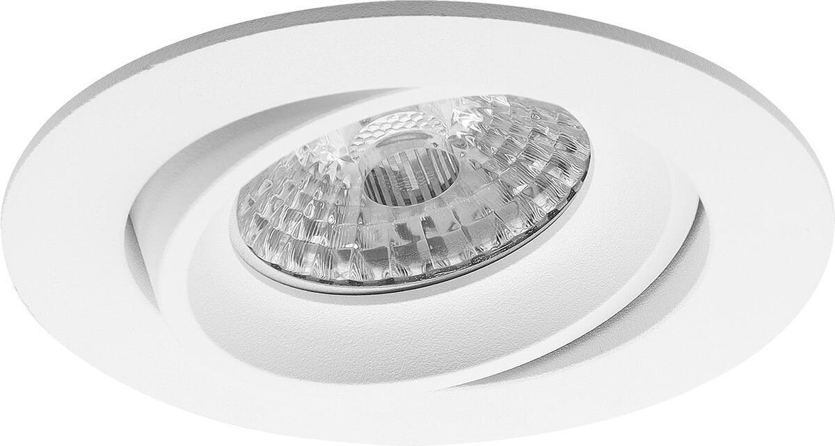 BES LED Spot Armatuur Gu10 - Pragmi Delton Pro - Inbouw Rond - Mat - Aluminium - Kantelbaar - Ø82mm - Wit