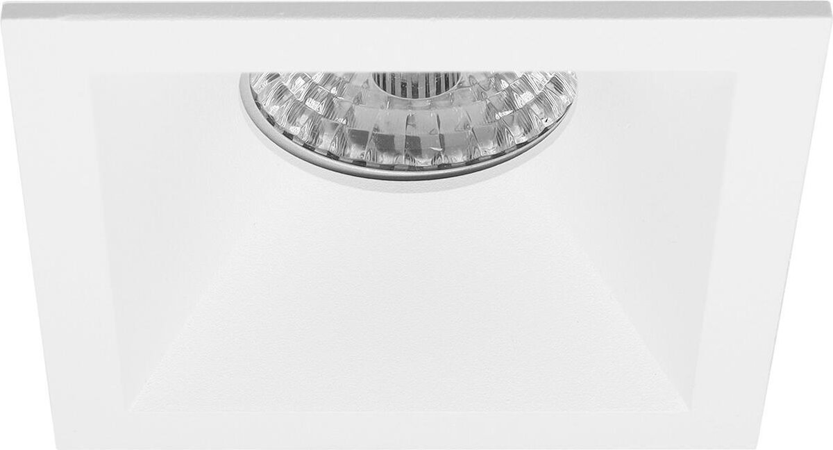 BES LED Spot Armatuur Gu10 - Pragmi Pollon Pro - Inbouw Vierkant - Mat - Aluminium - Verdiept - 82mm - Wit