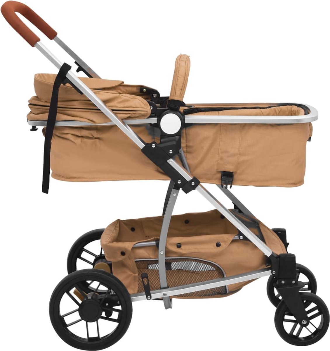 Vidaxl Kinderwagen 2-in-1 Aluminium Taupe