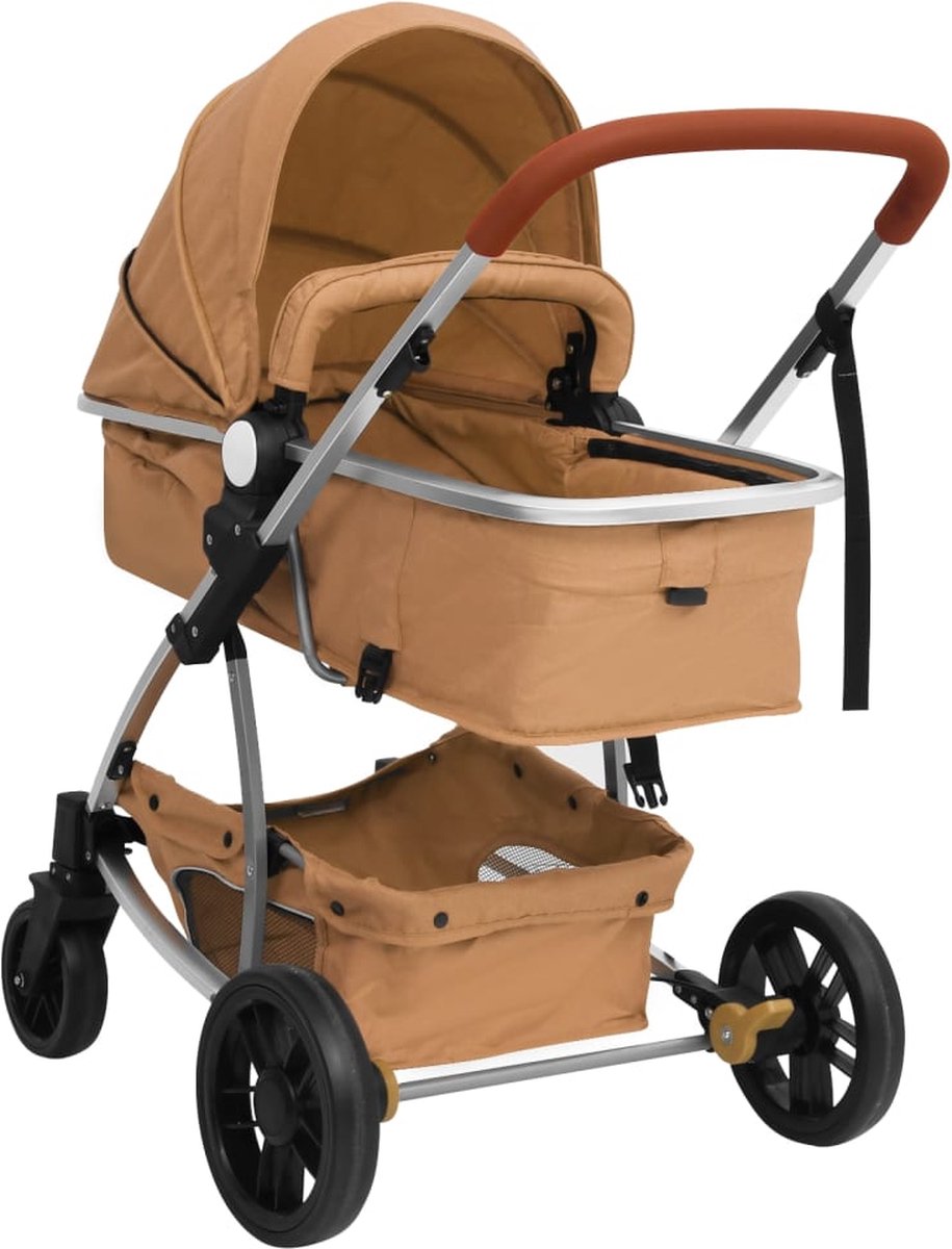Vidaxl Kinderwagen 2-in-1 Aluminium Taupe