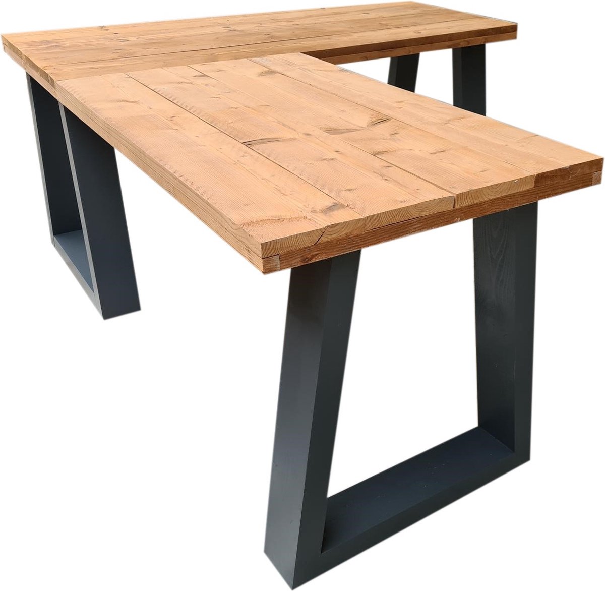 Wood4you Hoekbureau Vancouver Roasted Wood 180/130lx74dx75h - Zwart