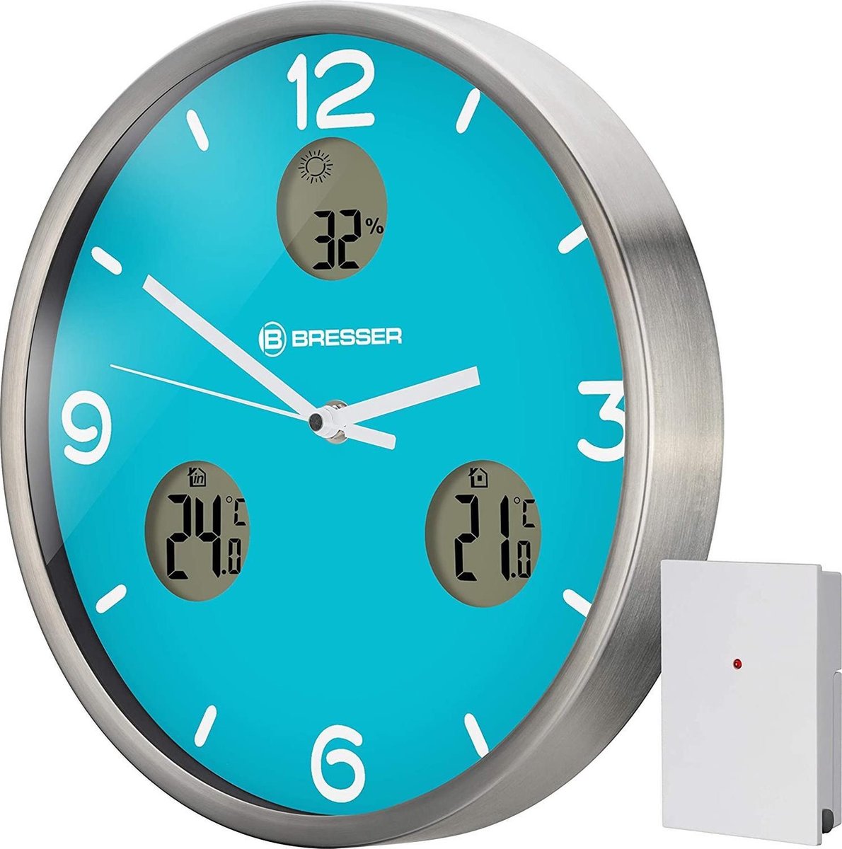 Bresser Wandklok Mytime Io Nx 30 Cm Aluminium/zilver - Azul