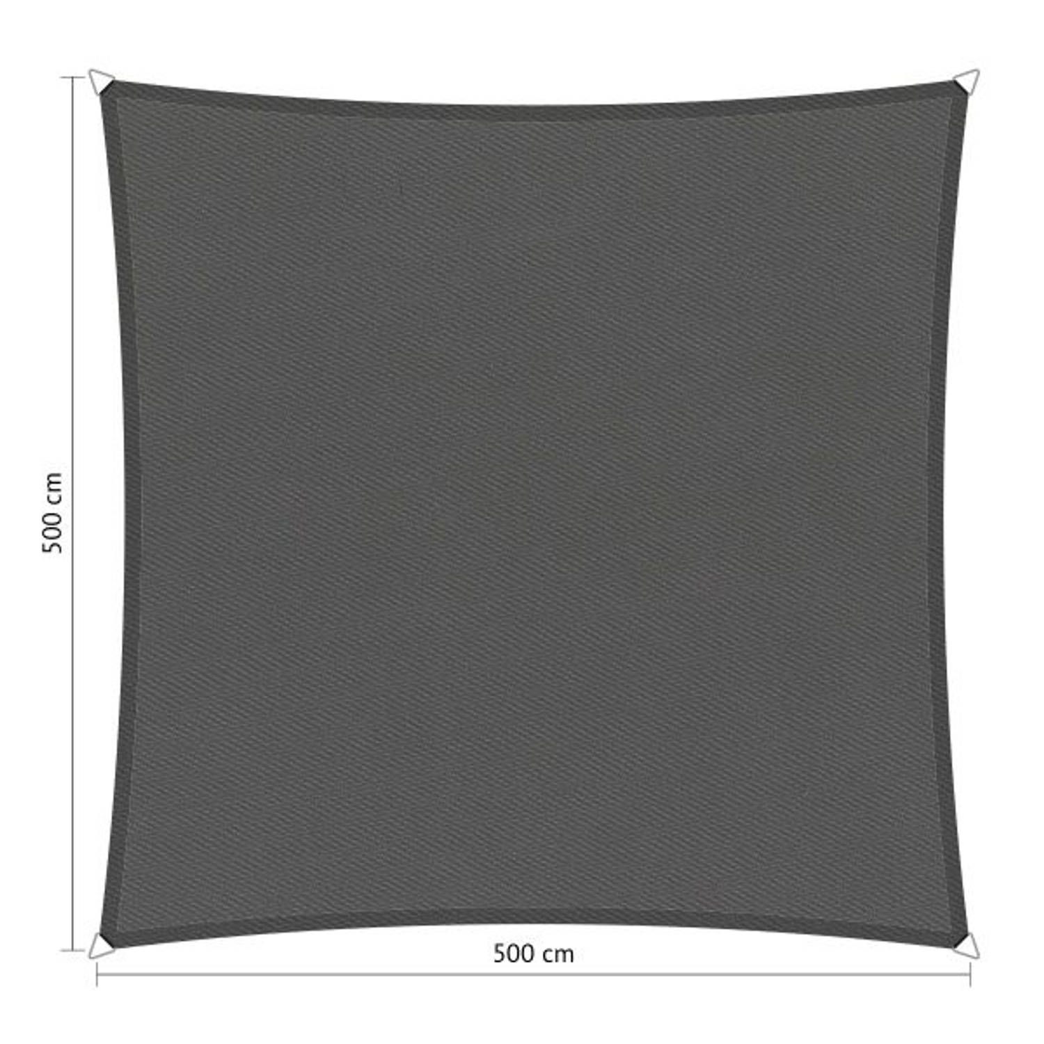 Shadow Comfort Compleet Pakket: Waterafstotend Vierkant 5x5m Vintage Grey - Grijs