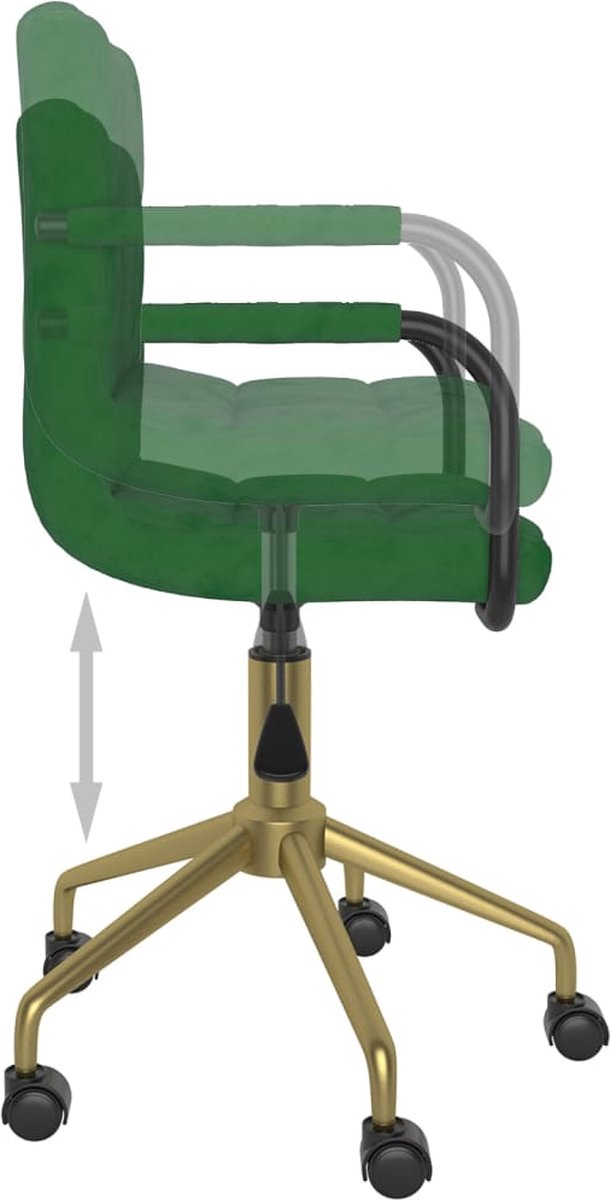 Vidaxl Eetkamerstoelen Draaibaar 4 St Fluweel Donker - Groen