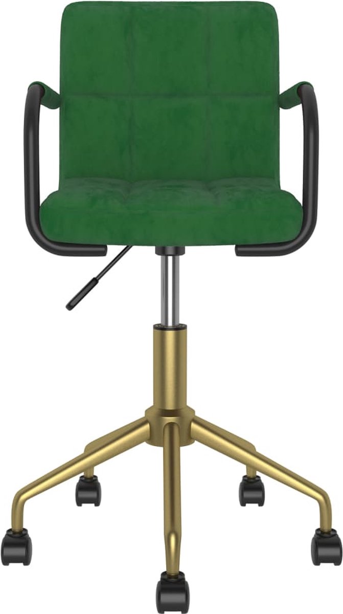Vidaxl Eetkamerstoelen Draaibaar 4 St Fluweel Donker - Groen