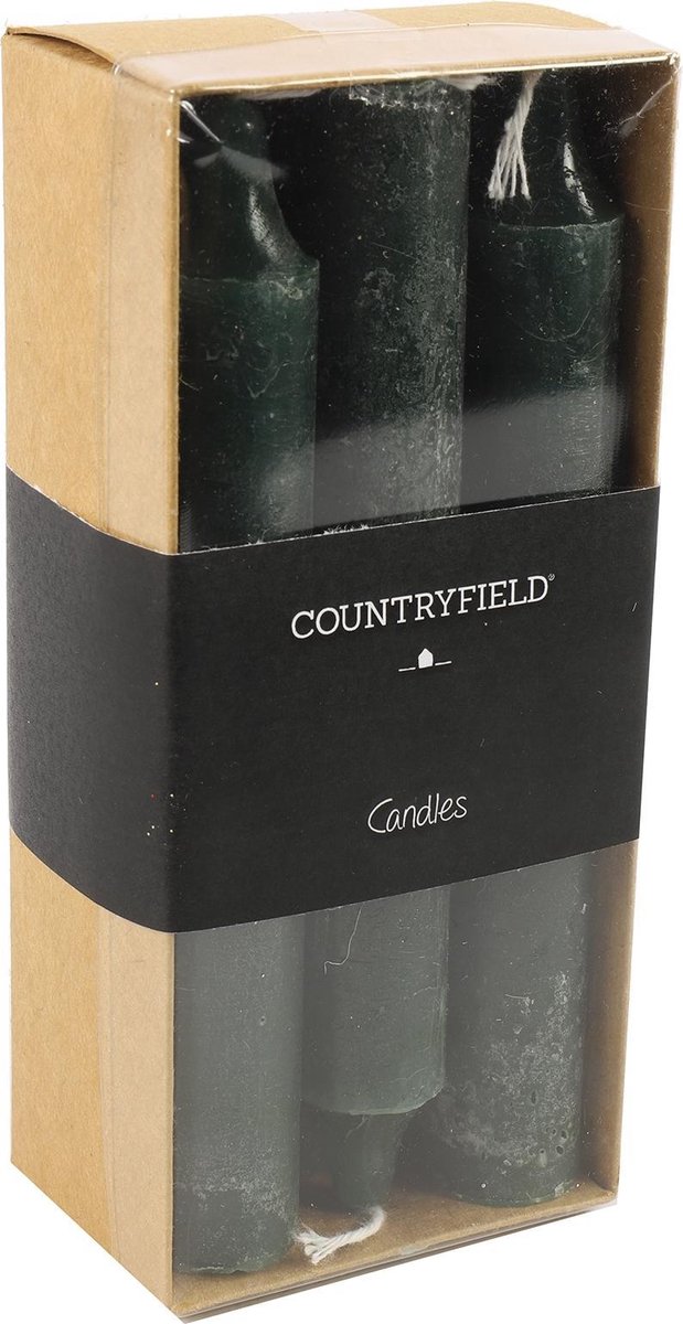 Countryfield Kaarsen Vela 14 Cm Wax 6 Stuks - Zwart