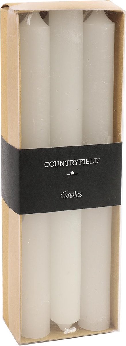 Countryfield Kaarsen Vela 20 Cm Wax 6 Stuks - Zwart