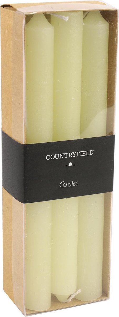 Countryfield Kaarsen Vela 20 Cm Wax 6 Stuks - Zwart