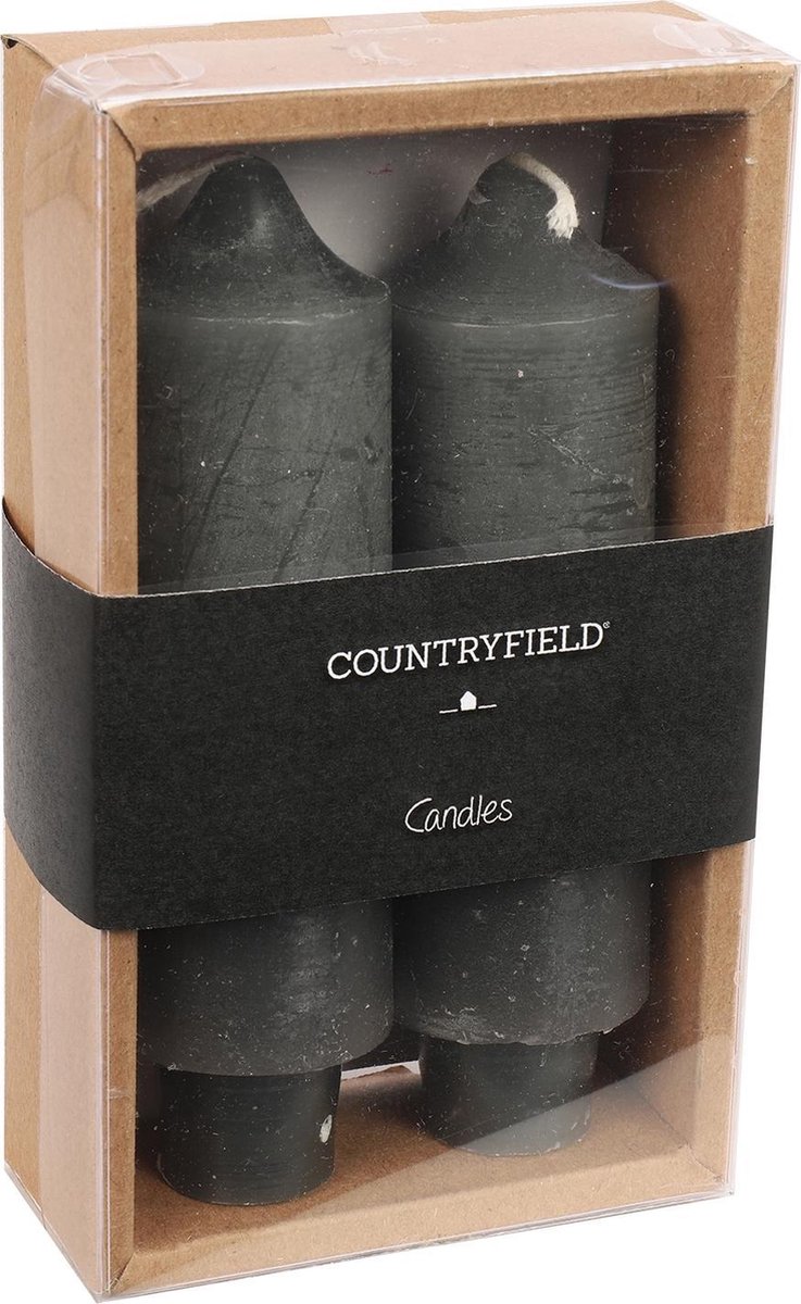 Countryfield Kaarsen Vela 12,5 Cm Wax 2 Stuks - Zwart