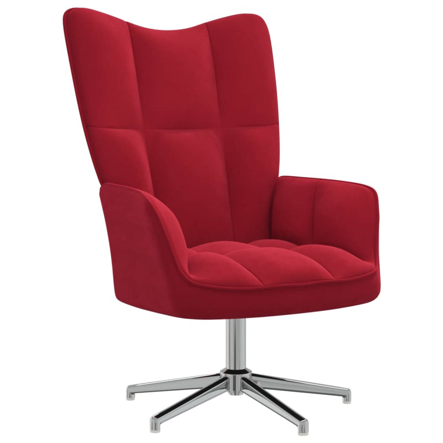 Vidaxl Relaxstoel Fluweel Wijn - Rood