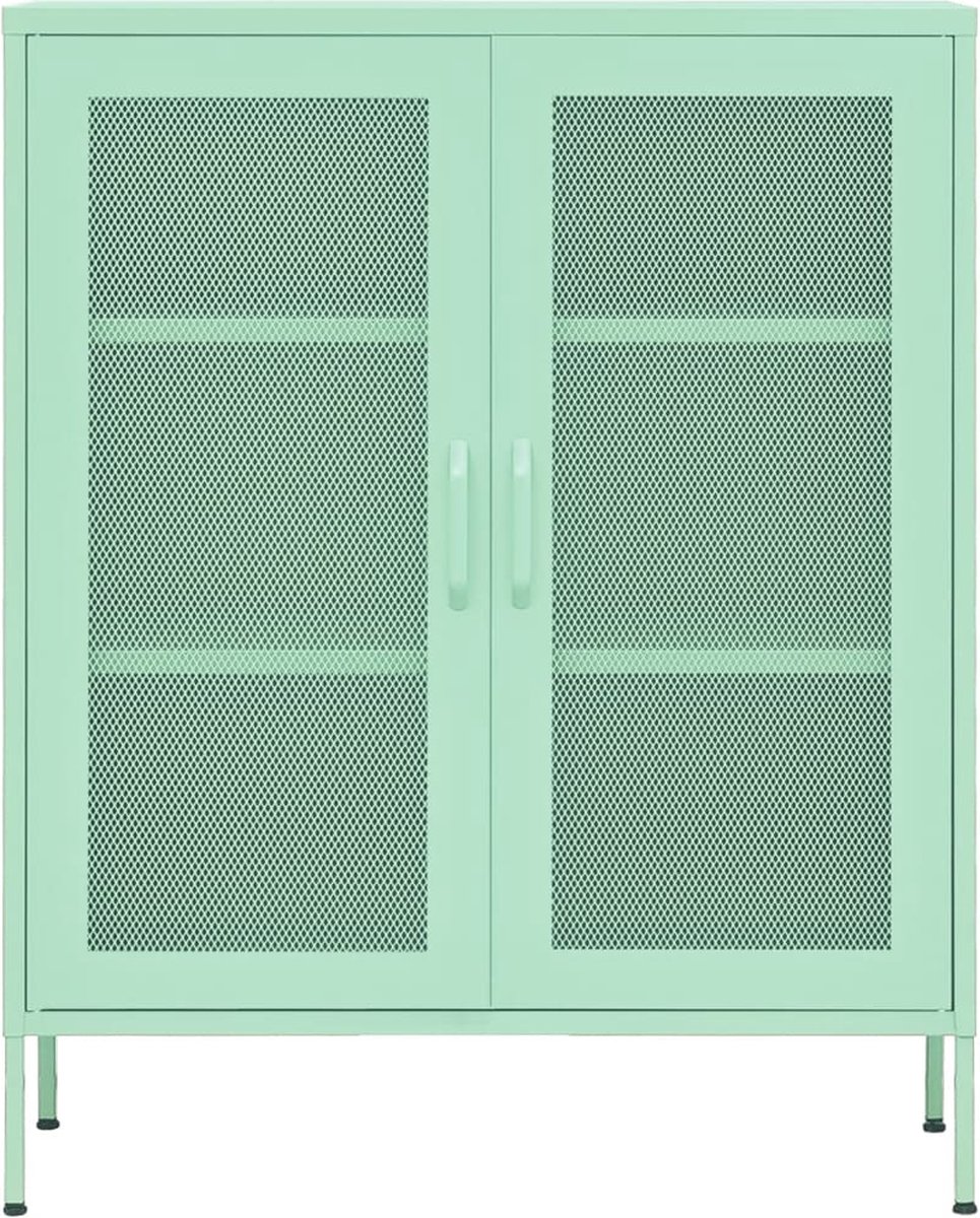 Vidaxl Opbergkast 80x35x101,5 Cm Staal Mint - Groen