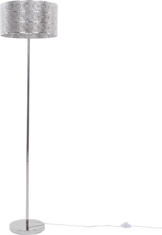 Beliani Nuon Staande Lamp Verchroomd Metaal 39 X 39 Cm - Silver