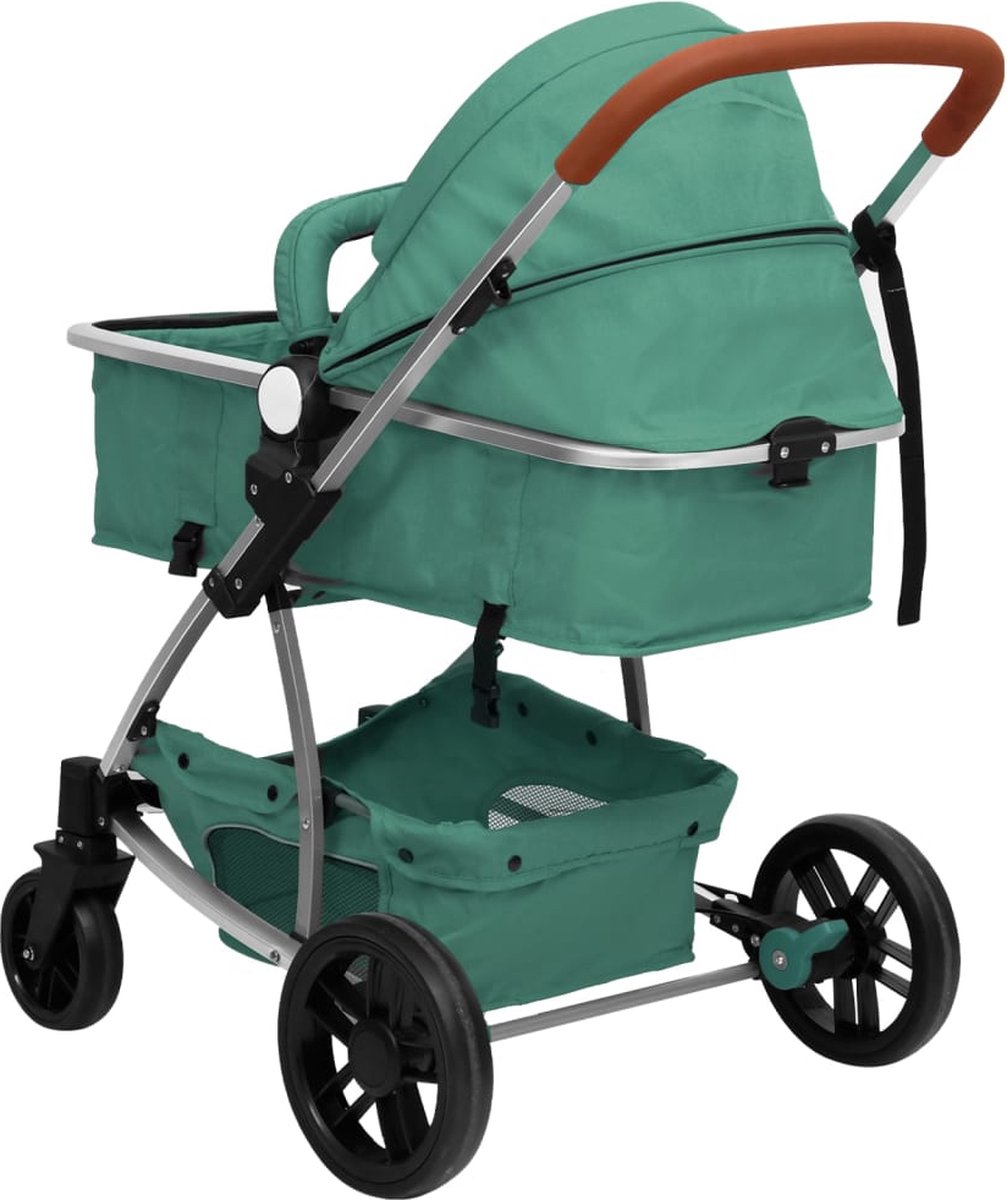 Vidaxl Kinderwagen 2-in-1 Aluminium - Groen