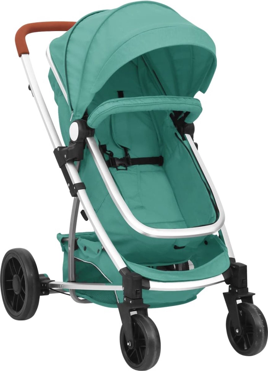 Vidaxl Kinderwagen 2-in-1 Aluminium - Groen