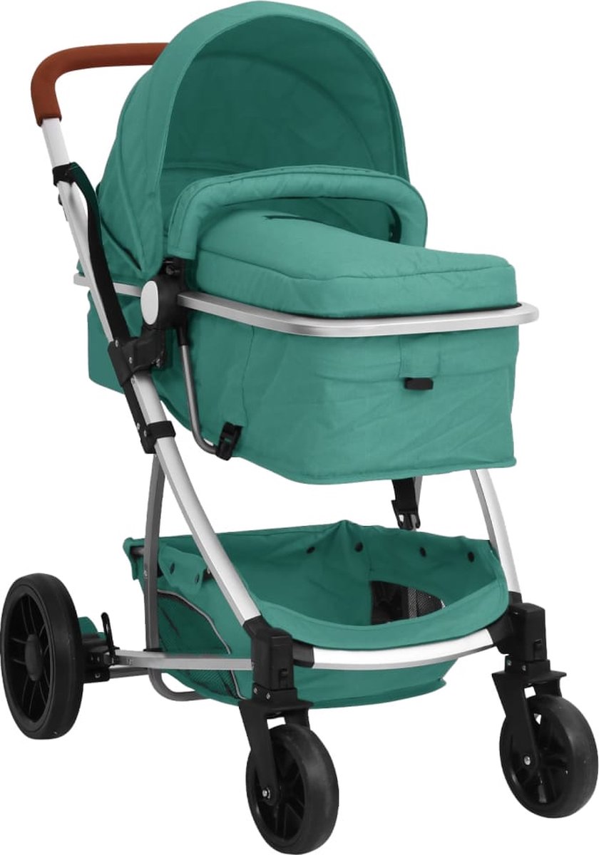 Vidaxl Kinderwagen 2-in-1 Aluminium - Groen