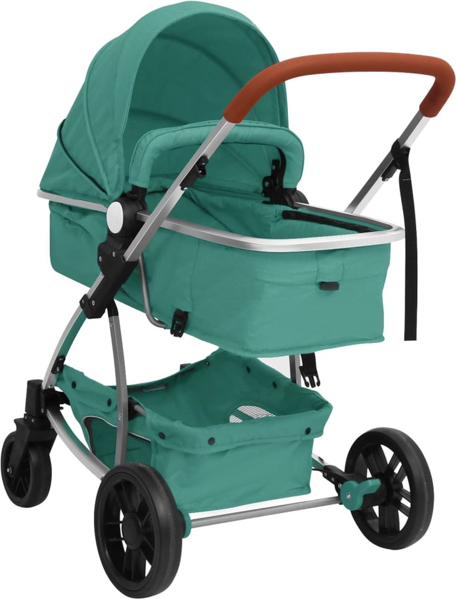 Vidaxl Kinderwagen 2-in-1 Aluminium - Groen