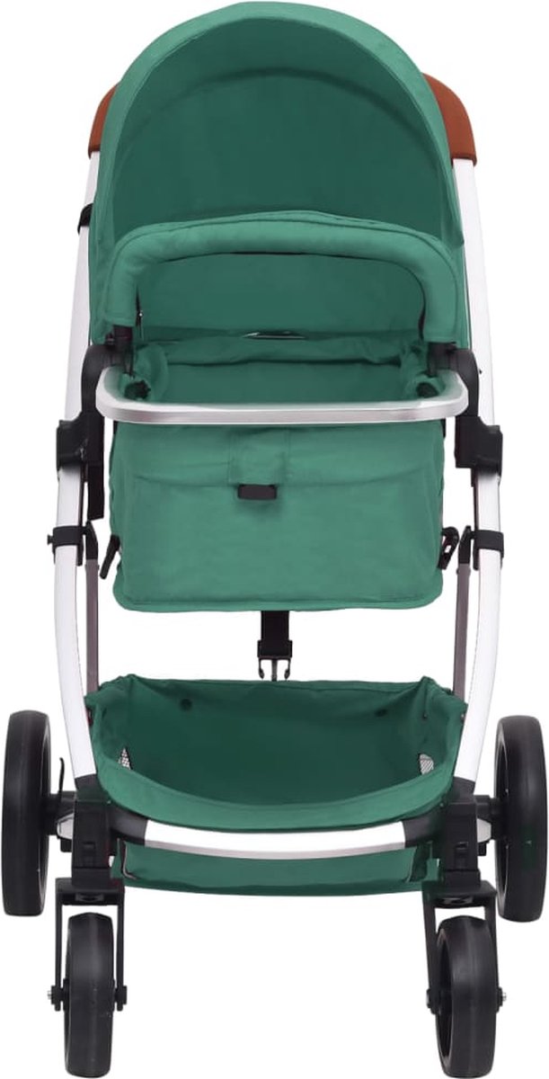 Vidaxl Kinderwagen 2-in-1 Aluminium - Groen