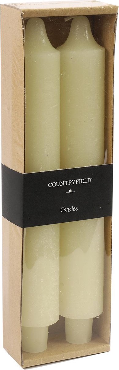 Countryfield Kaarsen Vela 25 X 4 Cm Wax 2 Stuks - Zwart