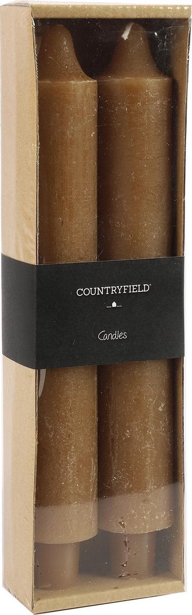 Countryfield Kaarsen Vela 25 X 4 Cm Wax 2 Stuks - Zwart