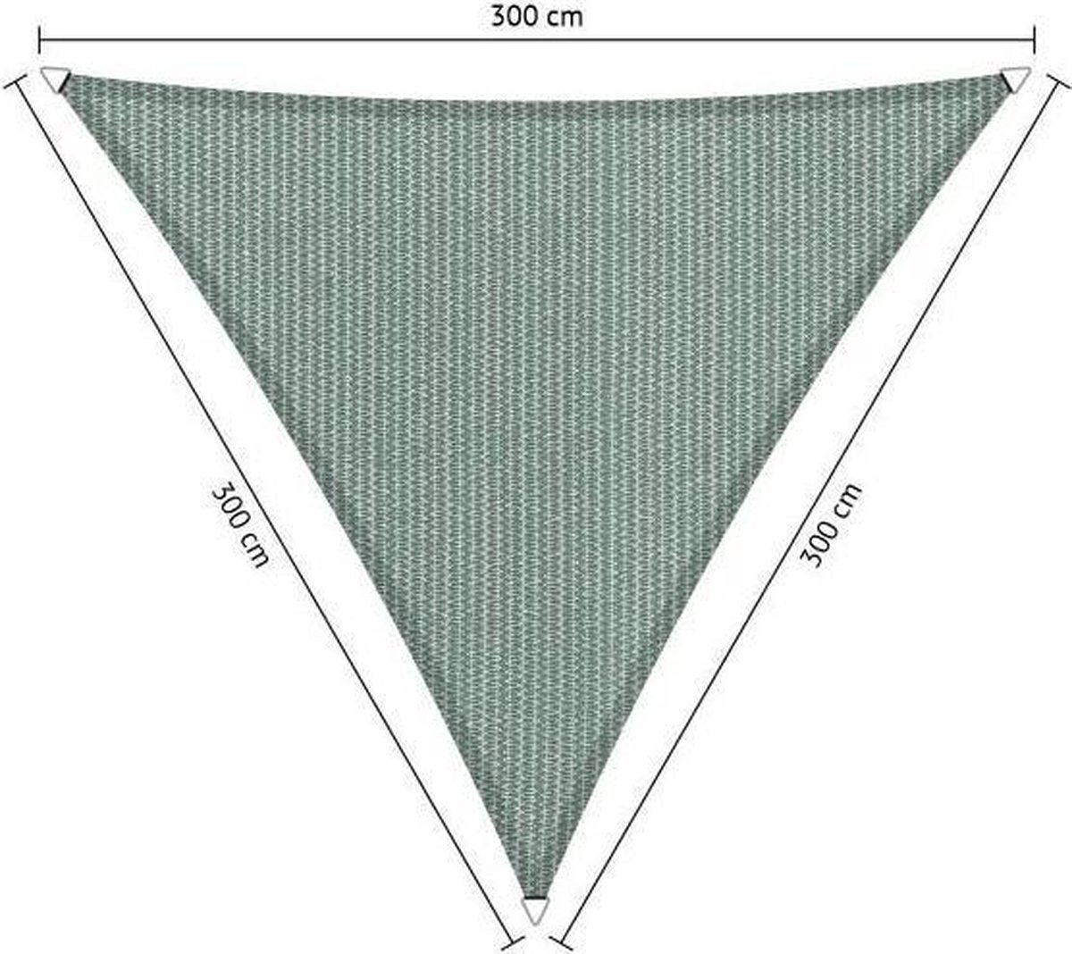 Shadow Comfort Compleet Pakket: Driehoek 3x3x3m Country Blue Met Rvs Bevestegingspakket En Buiten Reiniger - Blauw