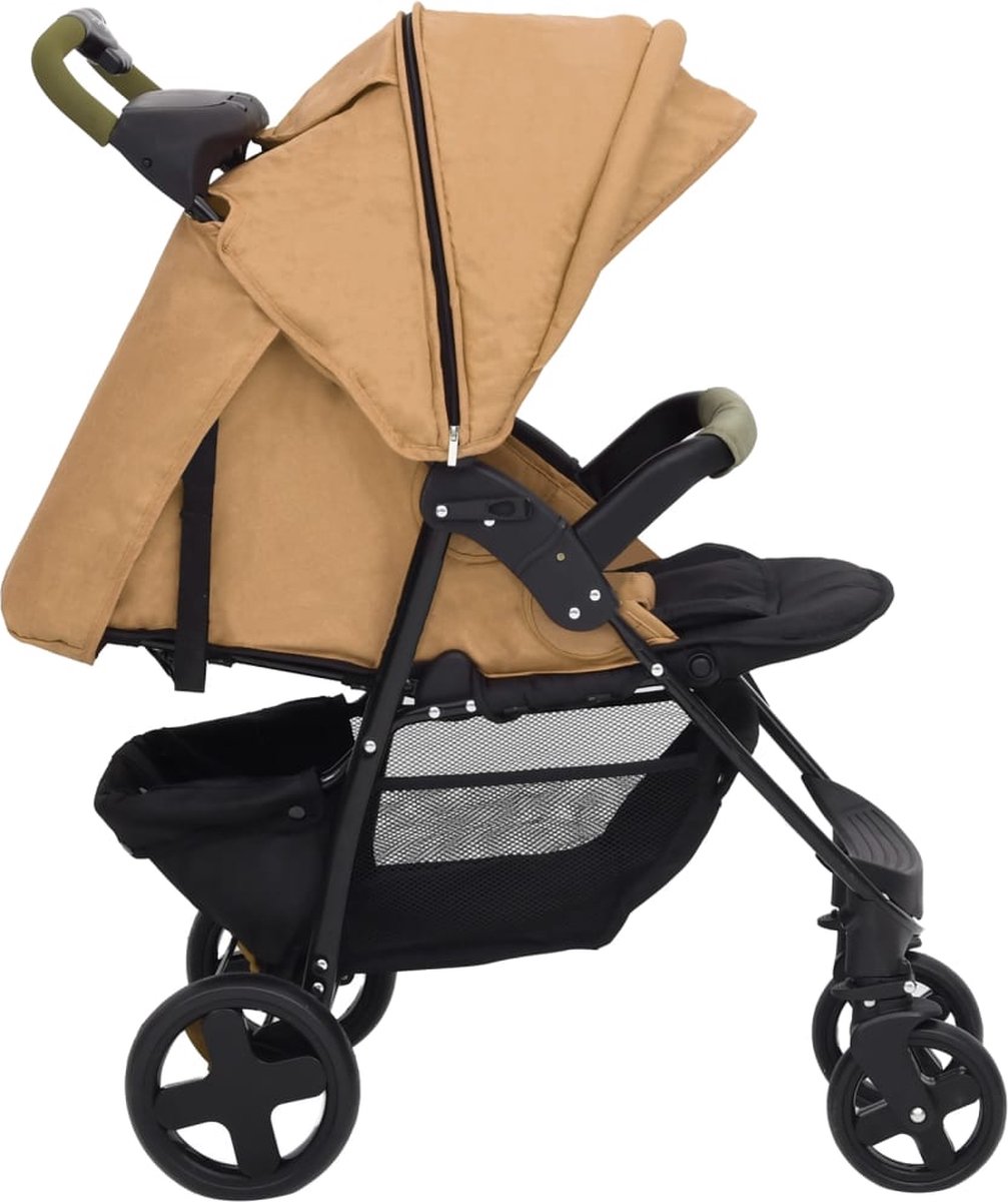 Vidaxl Kinderwagen 3-in-1 Staal Taupe
