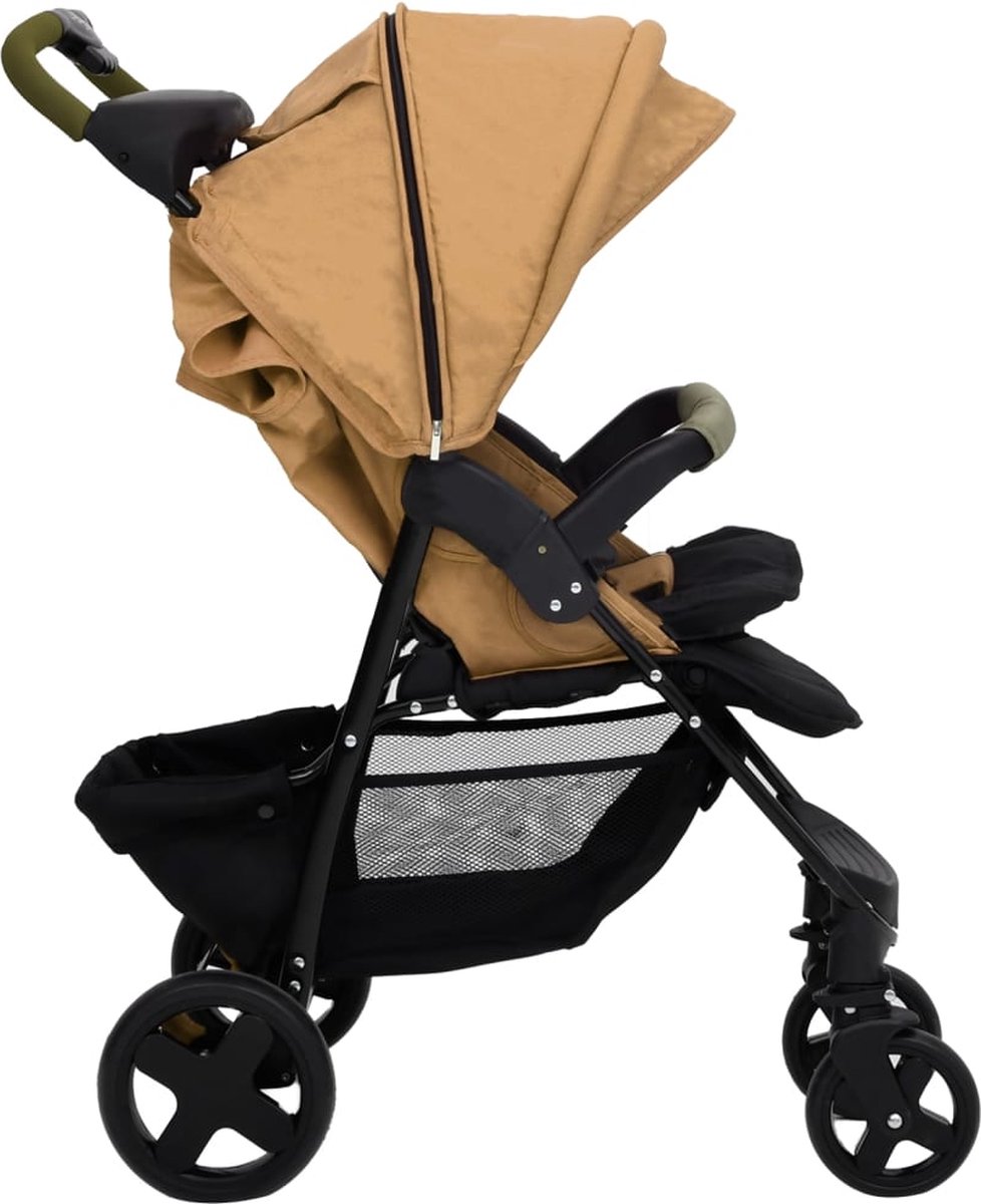 Vidaxl Kinderwagen 3-in-1 Staal Taupe