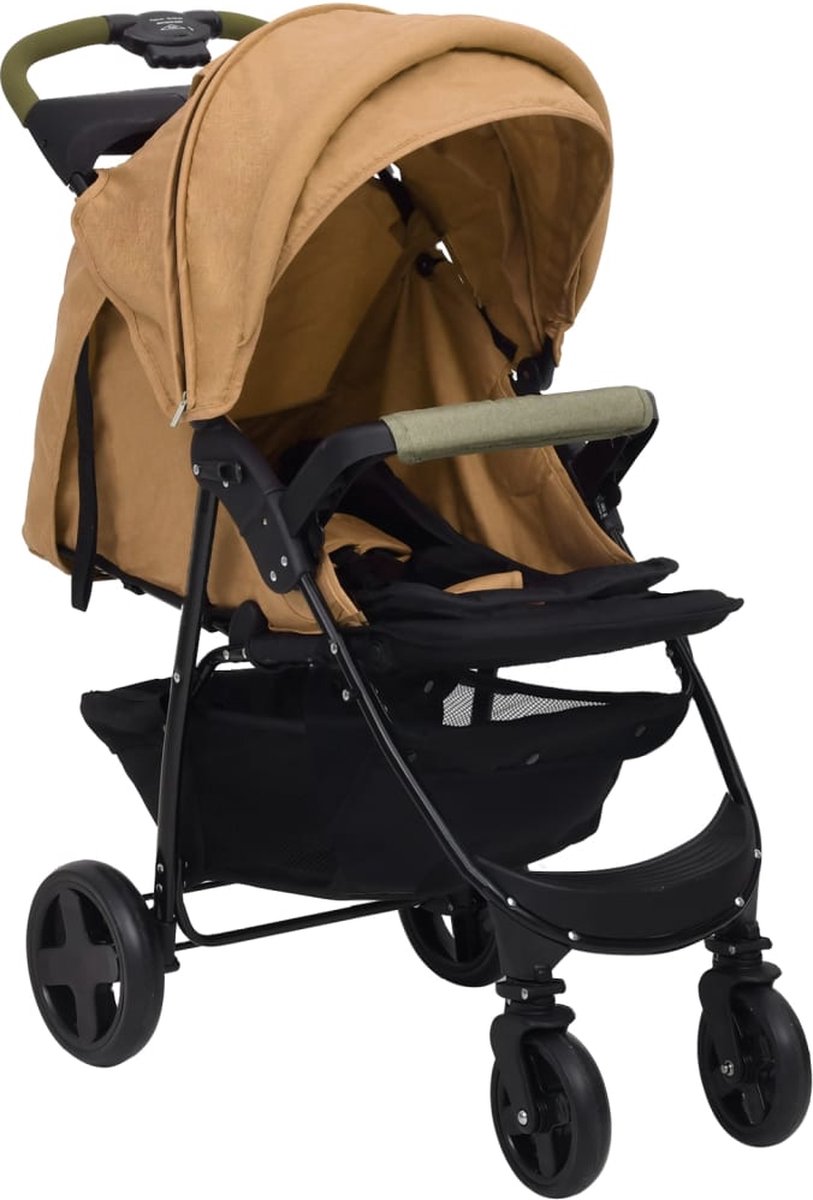 Vidaxl Kinderwagen 3-in-1 Staal Taupe