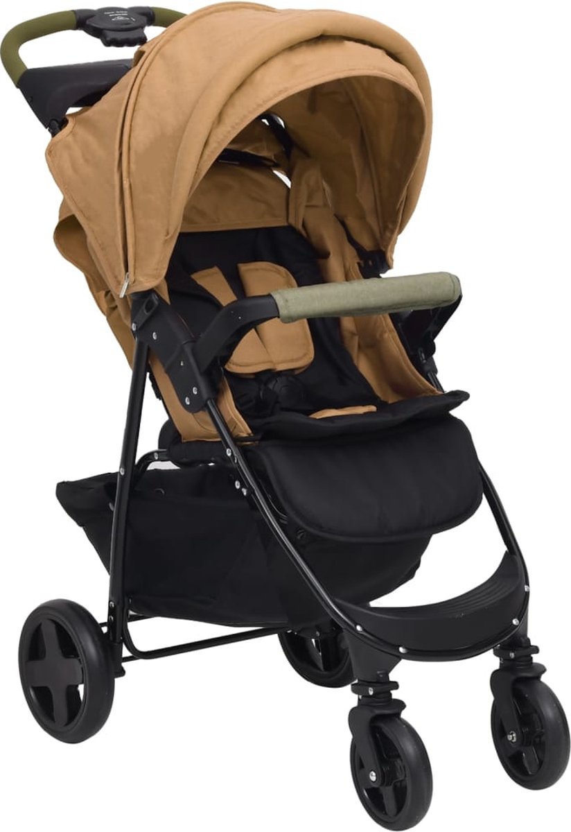 Vidaxl Kinderwagen 3-in-1 Staal Taupe