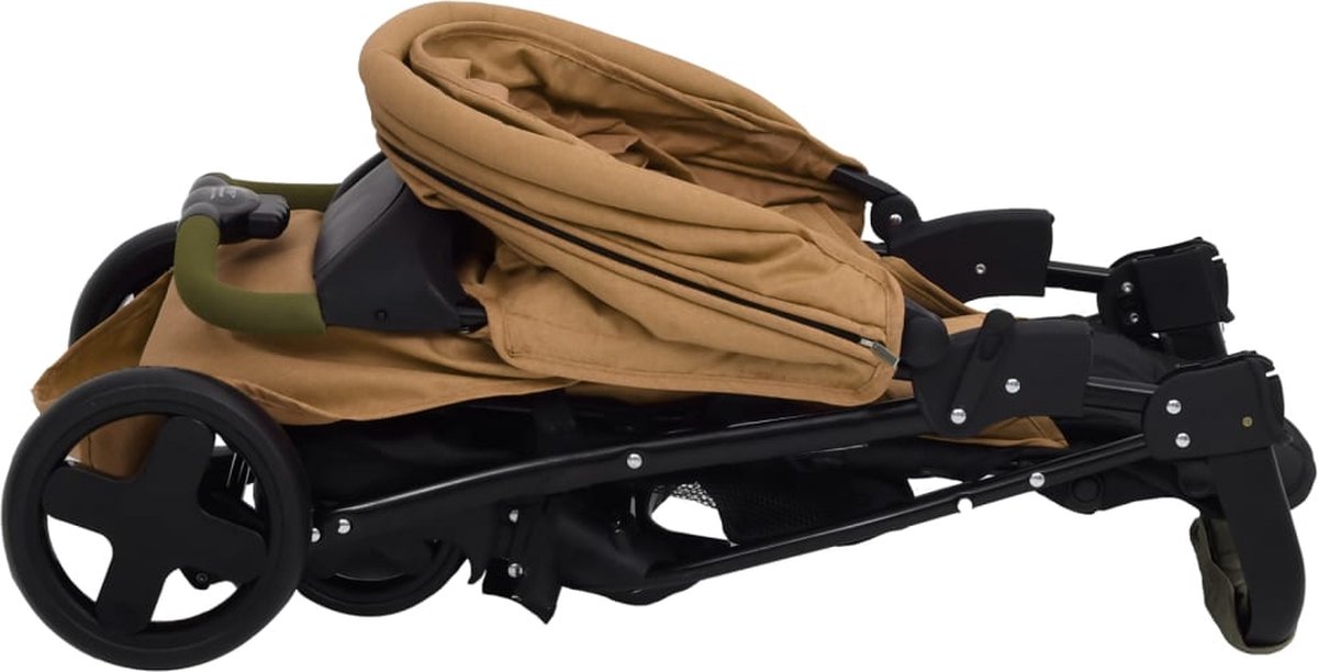 Vidaxl Kinderwagen 3-in-1 Staal Taupe