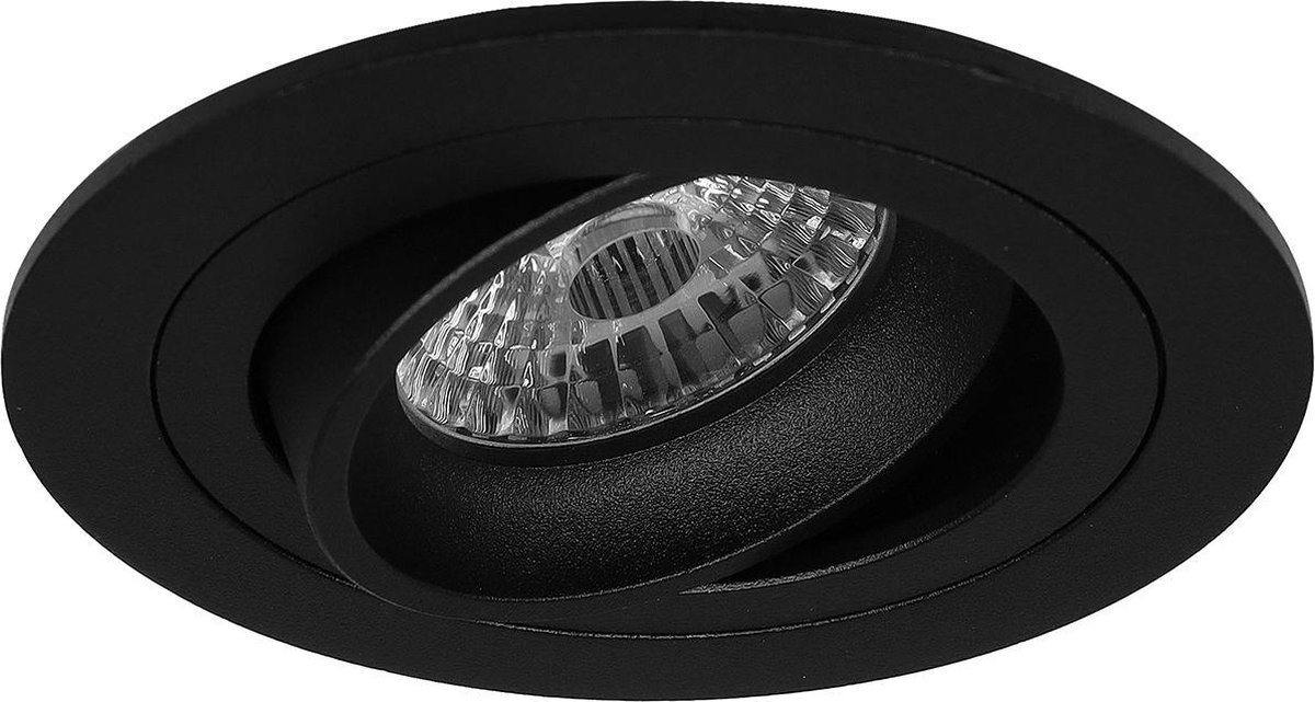 BES LED Spot Armatuur Gu10 - Pragmi Alpin Pro - Inbouw Rond - Mat - Aluminium - Kantelbaar - Ø92mm - Zwart