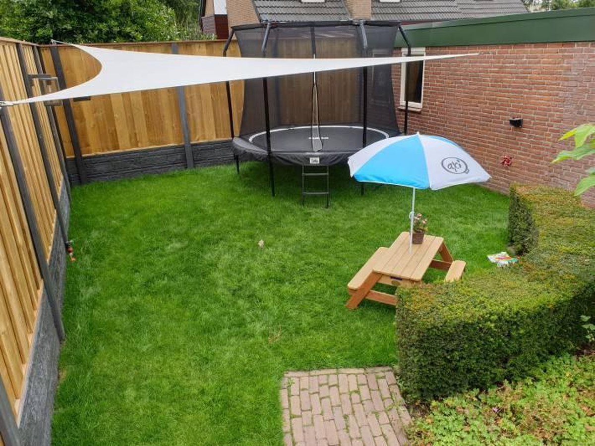 Shadow Comfort Compleet Pakket: Driehoek 2x2x2m Moonstone Green Met Rvs Bevestigingset En Buitendoekreiniger - Groen