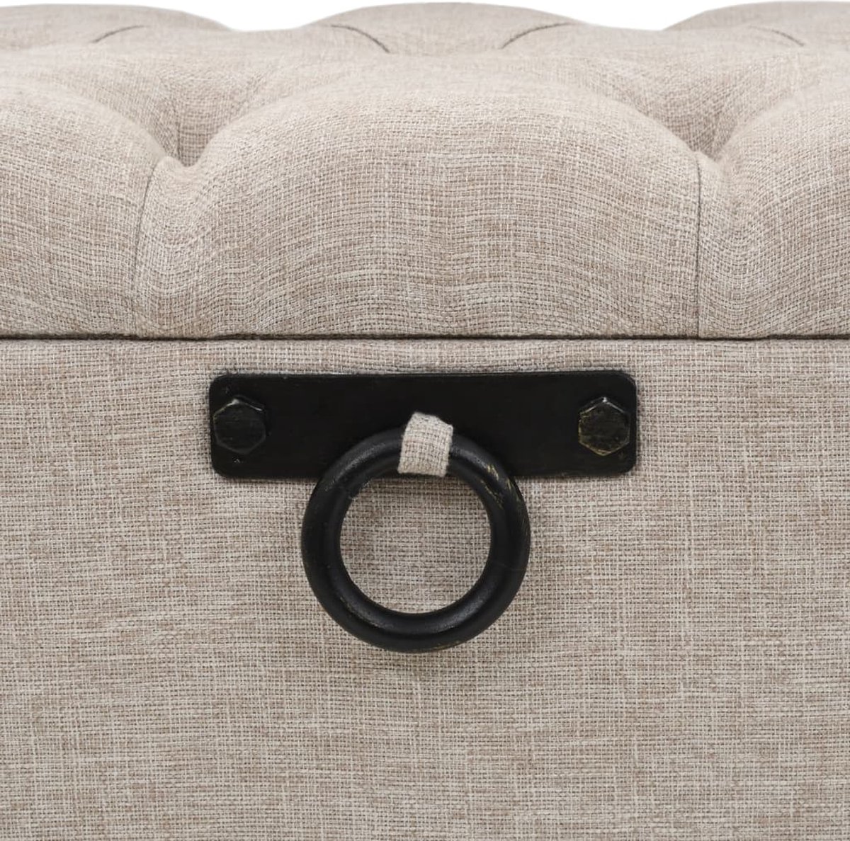 Vidaxl Opbergbank Met Rugleuning 110 Cm Stof Crèmekleurig