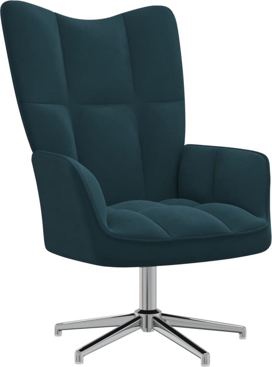 Vidaxl Relaxstoel Fluweel - Blauw