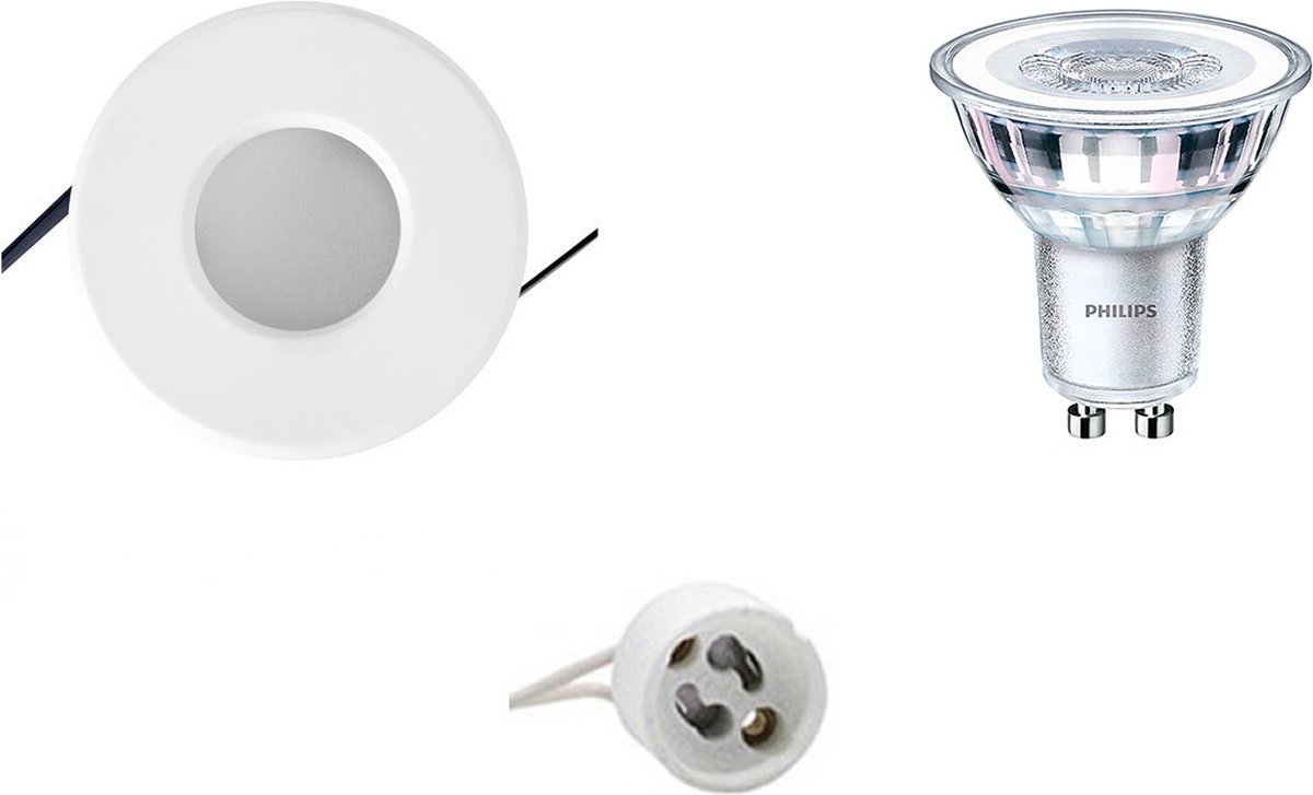 BES LED Led Spot Set - Aigi - Gu10 Fitting - Waterdicht Ip65 - Inbouw Rond - Mat - Ø82mm - Philips - Corepro 840 36d - 3.5w - Wit