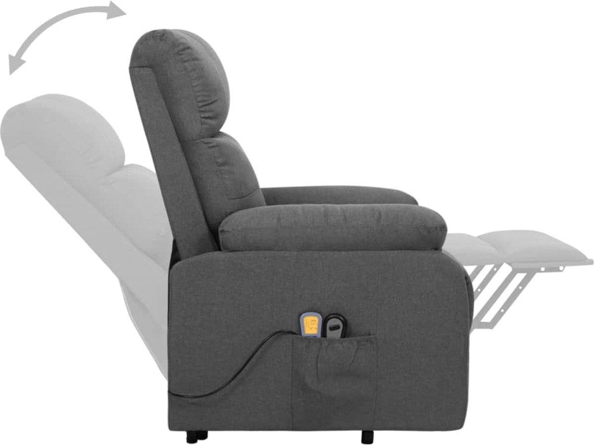 Vidaxl Sta-op-massagestoel Verstelbaar Stof Donker - Grijs