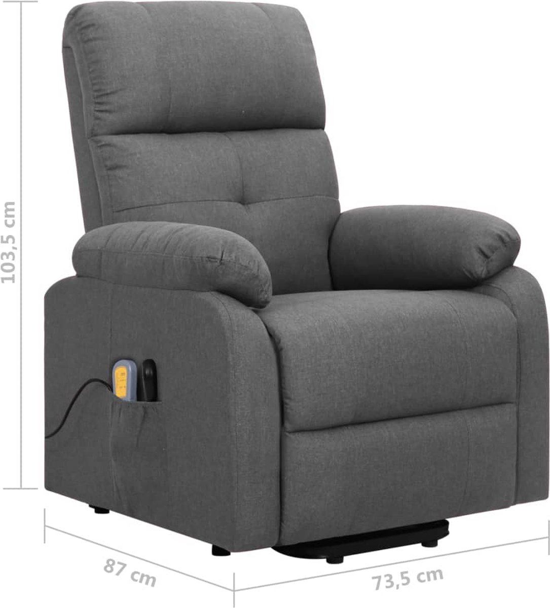 Vidaxl Sta-op-massagestoel Verstelbaar Stof Donker - Grijs