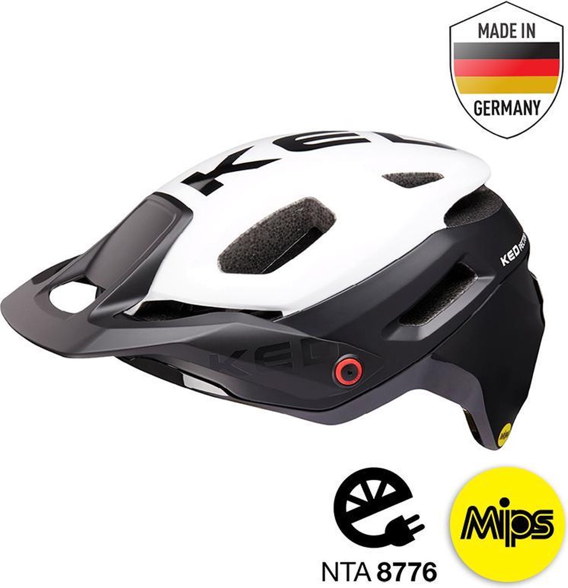 Ked Fietshelm Pector Me-1 Unisex/wit Maat 58-61 Cm - Zwart