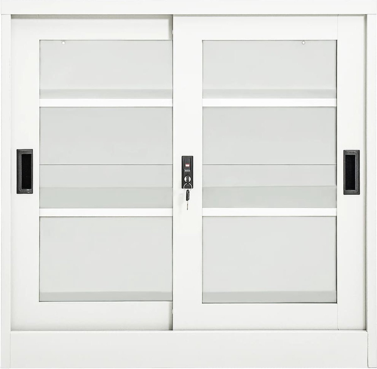 Vidaxl Roldeurkast 90x40x90 Cm Staal - Wit