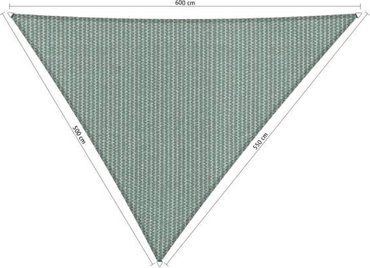 Shadow Comfort Compleet Pakket: Driehoek 5x5,5x6m Country Blue Met Rvs Bevestigingsset En Buitendoekreiniger
