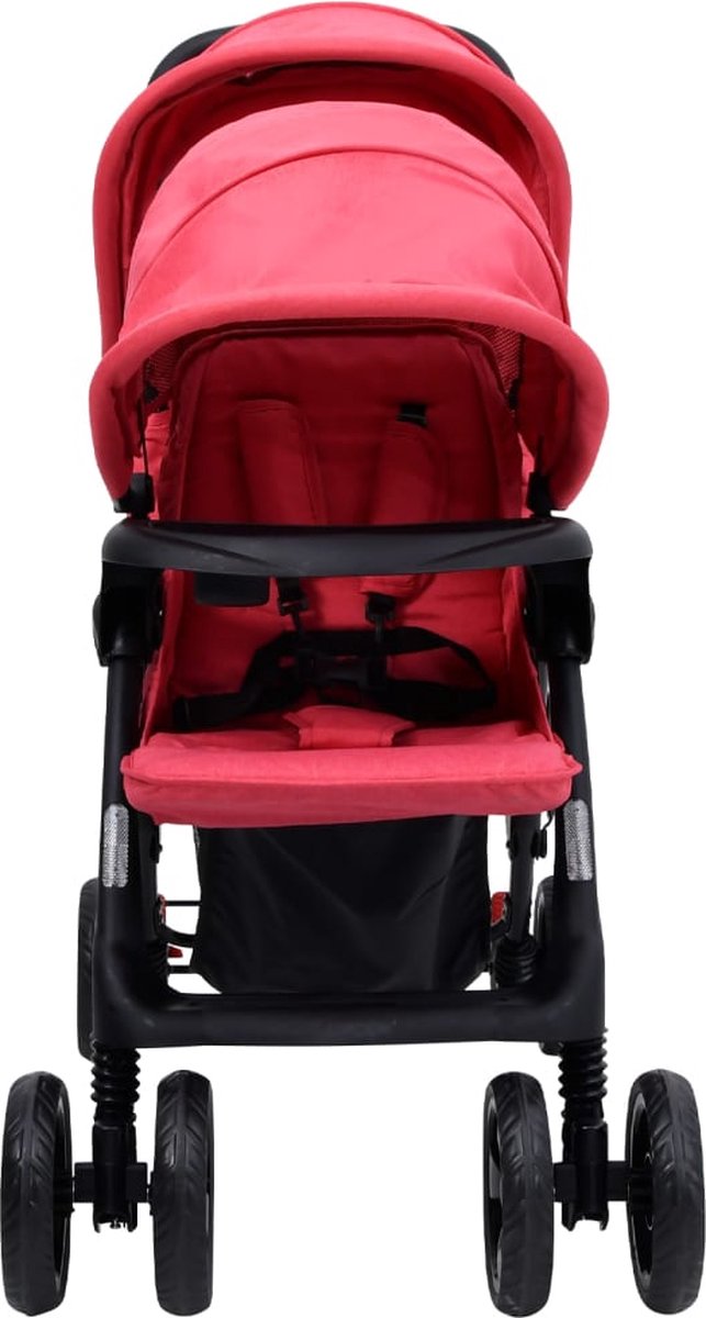 Vidaxl Tweelingkinderwagen Tandem Staal - Rood