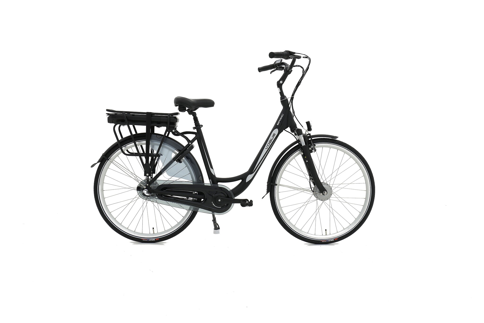 Vogue Elektrische fiets Basic dames Mat 47cm N7 468 Watt Mat - Zwart