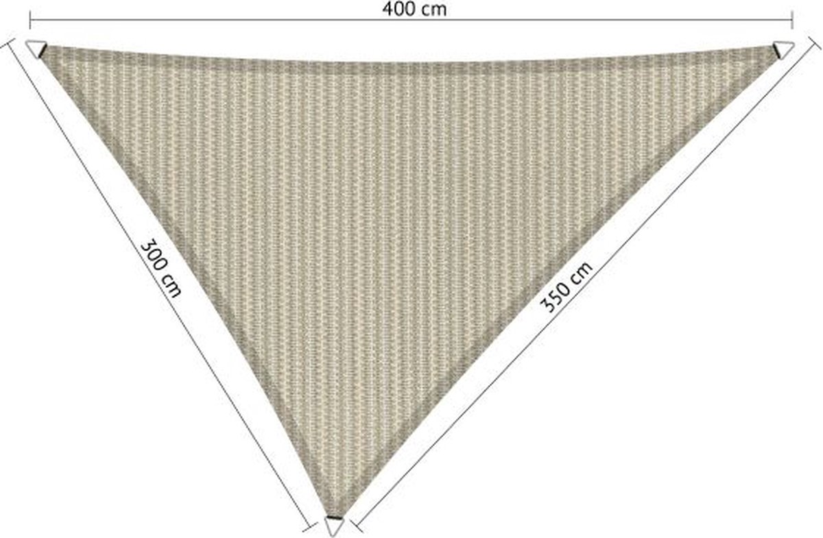 Compleet Pakket: Shadow Comfort Driehoek 3x3,5x4m Sahara Sand Met Rvs Bevestigingsset En Buitendoekreiniger