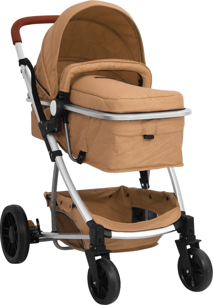 Vidaxl Kinderwagen 3-in-1 Aluminium Taupe